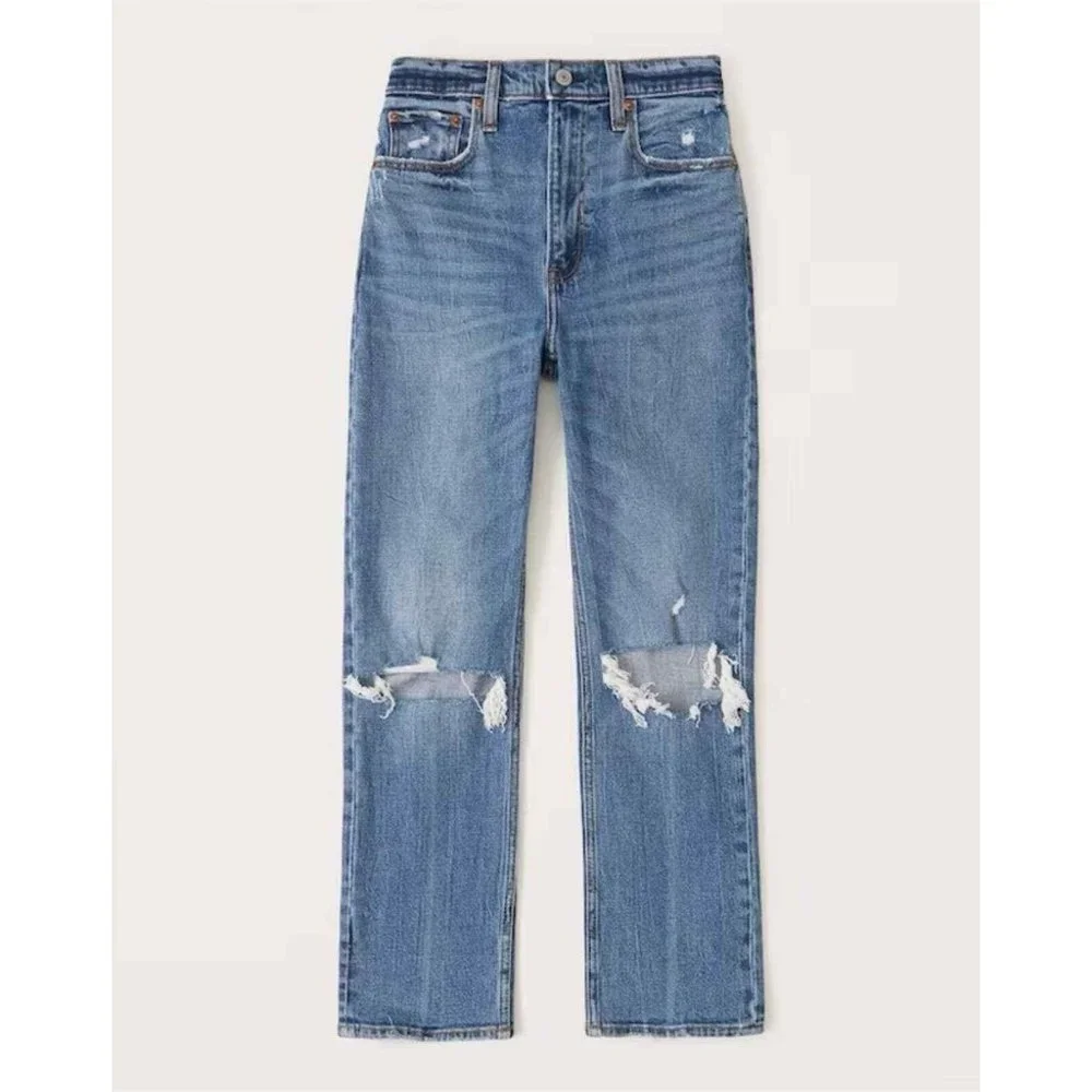 Abercrombie & Fitch Ultra High Rise Ankle Straight Jeans 26 Short - Picture 1 of 4
